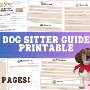 Dog Sitter Instructions, Dog Sitter Guide, Dog Sitter Notes, Dog Sitter Planner, Dog Sitter Checklist, Dog Sitter Gift, Dog Sitting Info