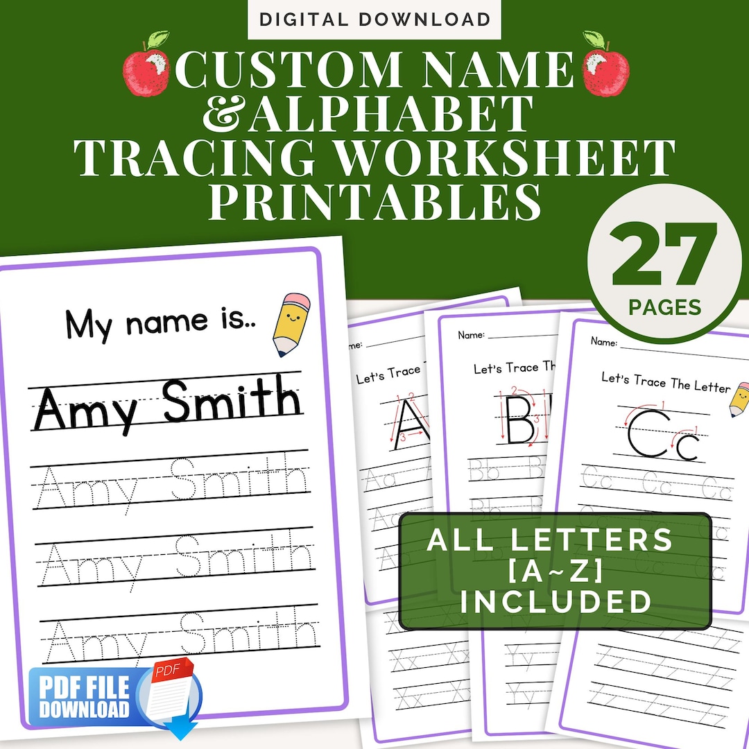 Personalized Name Tracing Worksheet: Handwriting Practice (digital ...