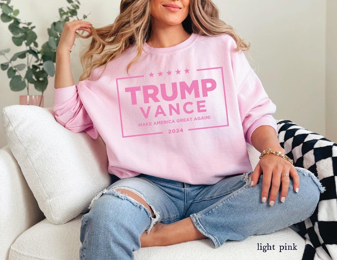 Pink Trump Vance 2024 Sweatshirt, 24 President Election Sweater 