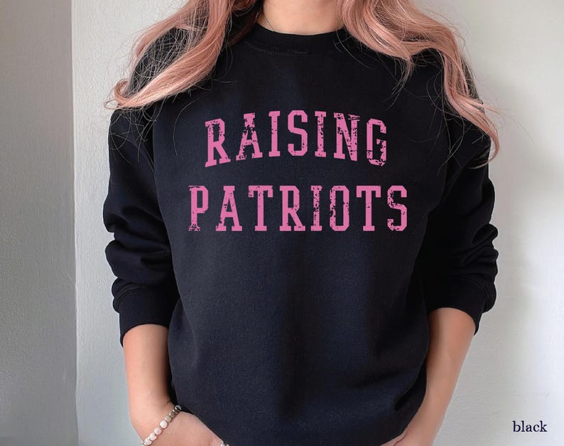 Raising Patriots Sweatshirt, Vintage Style American Mama Sweater, New Mom Gift Idea, US Military Wife Shirt image 7