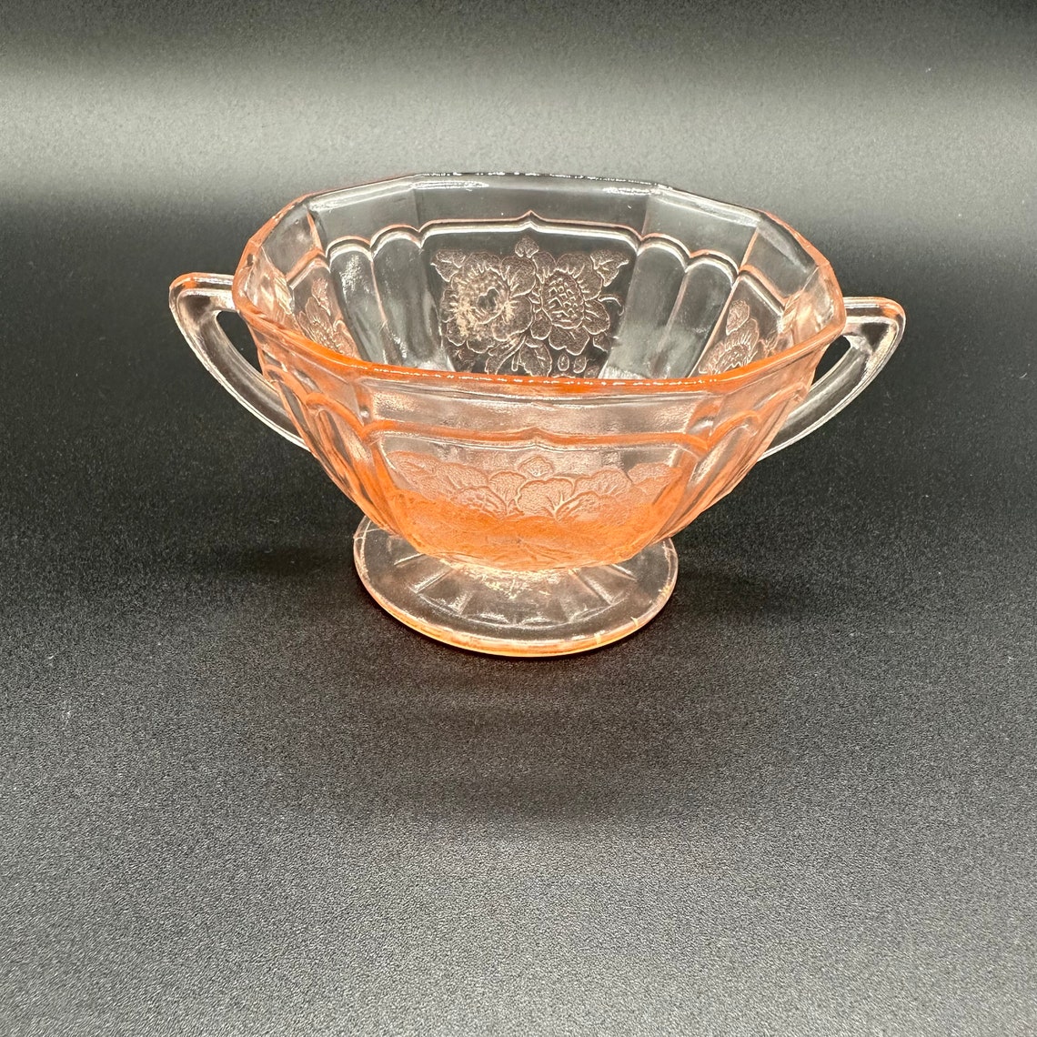 Vintage Mayfair Pink Depression Glass Sugar and Creamer Set Etsy