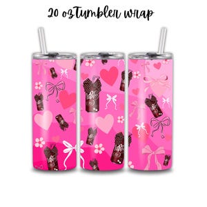 Dr Pepper tumbler wrap . 20 oz sublimation design. Coquette