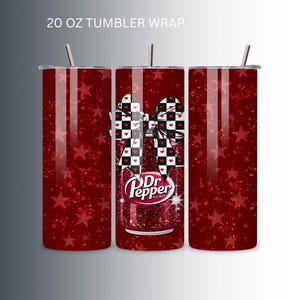 Dr Pepper 20 oz tumbler wrap . Digital Png.