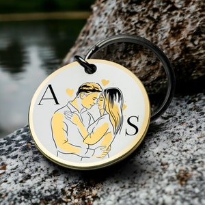 Romantische Umarmung Schlüsselbund Handmade personalisierte Geschenk Einzigartiges Design Perfekt für Hochzeit Liebe Paar Schlüsselbund Beste Valentinstag Geschenk für ihn