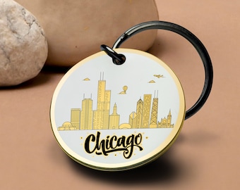 Chicago Travel Keychain, Chicago Landmarks Keychain, Perfect for Chicago Enthusiasts, Chicago Souvenir, Perfect for Chicago Enthusiasts