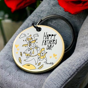 Chaveiro Super Pai Personalizado Chaveiro Pai Bonito Presente de Amor para Crianças Arte de Herói da Família Lembrança Presente de Papai Melhor presente de Dia dos Namorados para ele