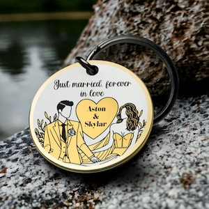 Llavero de boda, regalo romántico hecho a mano, diseño personalizado, el mejor llavero con símbolo de amor para aniversarios, el mejor regalo de San Valentín para él