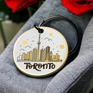 Llavero de Toronto, Canadá, paisaje urbano, llavero, regalo de viaje, escénico, urbano, amante, vacaciones, lugar de interés, recuerdo, regalo, el mejor regalo de San Valentín para él