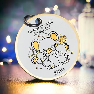 Llavero con diseño de papá ratón, bonito llavero de animal, recuerdo para padre, regalo personalizado para papá, regalo de cumpleaños, el mejor regalo de San Valentín para él.