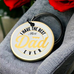 Llavero con el mejor papá del mundo, regalo para el padre, recuerdo de amor, muestra sentimental, vínculo paterno infantil, llavero personalizado, el mejor regalo de San Valentín para él.