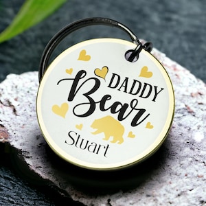 Llavero de papá oso, regalo personalizado, diseño personalizado, recuerdo, llavero sincero para el regalo del día del padre amoroso, el mejor regalo del día de San Valentín para él