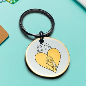Future maman porte-clés coeur étreinte design cadeau souvenir personnalisé pour les femmes enceintes porte-clés grossesse meilleur cadeau pour la Saint-Valentin pour lui