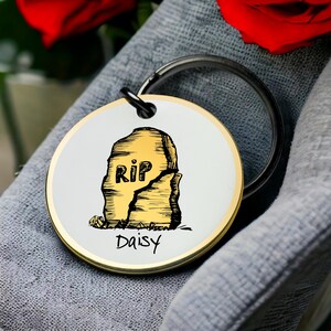 Pierre tombale RIP porte-clés gothique Halloween cadeau souvenir personnalisé effrayant horreur cimetière tombe symbole porte-clés meilleur cadeau pour la Saint-Valentin pour lui