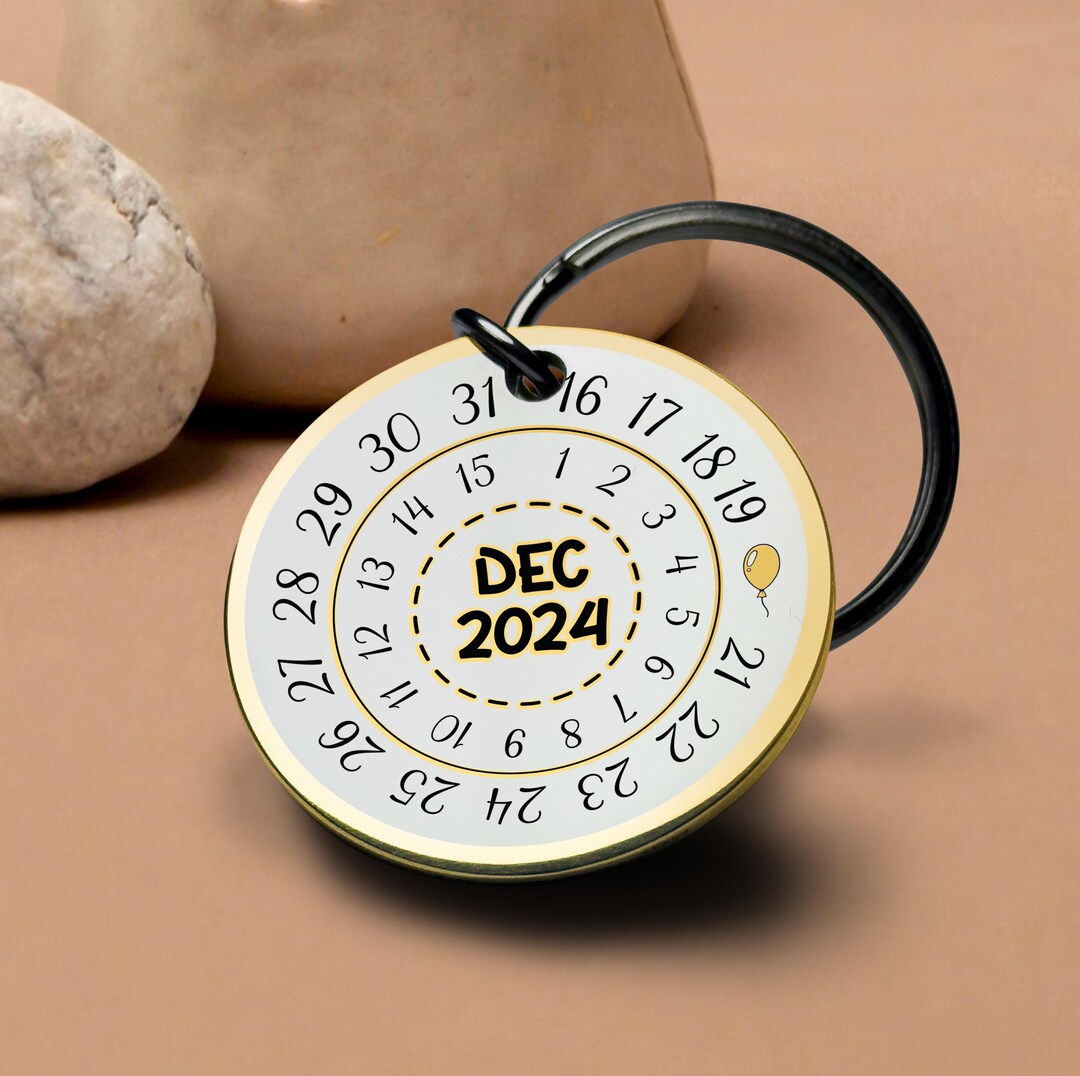 December 2025 Keychain Custom Calendar Keyring Personalized Date Gift ...