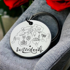 Swiss Craftsmanship, Alpine Products keepsake, Swiss Memorabilia key ring, European Souvenir, Swiss Nature Keepsake, Swiss Heritage gift