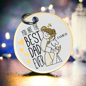 Llavero de padre e hija para la hora del cuento, llavero para jugar en familia, bonito regalo personalizado, recuerdo del Día del Padre, regalo ideal para el mejor día de San Valentín para él.