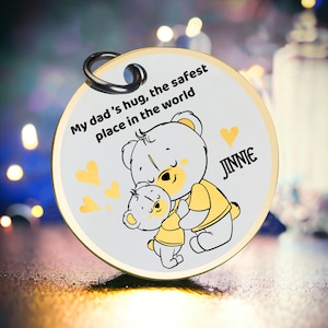 Vader beer knuffel sleutelhanger schattige dieren sleutelhanger familie liefde cadeau aangepaste vader aandenken vaderdag charme aanwezig beste Valentijnsdag cadeau voor hem