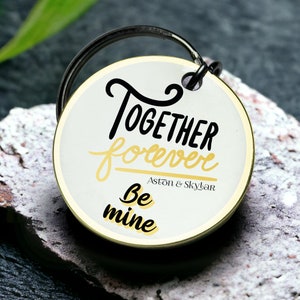 Für immer zusammen Schlüsselring handgemachtes romantisches Paartoken einzigartiges Liebesdesign perfektes Schlüsselringjubiläum Bestes Valentinstagsgeschenk für ihn