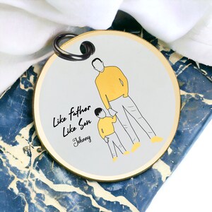 Like Father Like Son, Personalised Grandad, Daddy Bear Keyring, Gift From Baby, Fathers Day Gift, special daddy, Daddy, new dad, Dad Gift,