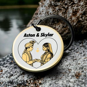 Llavero de boda personalizado, regalo de novia personalizado, regalo único para pareja, recuerdo de ceremonia de boda, ficha de memoria