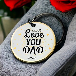 Llavero "Te amo papá", el mejor llavero familiar lindo, regalo para papá dulce del bosque, regalo personalizado para el Día del Padre, el mejor regalo para el Día de San Valentín para él.