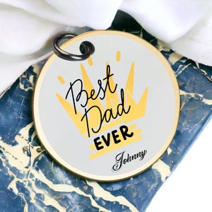 Llavero con diseño de corona para el mejor papá, regalo para el día del padre de parte de su hija e hijo, lindo llavero con dije de amor, el mejor regalo para el día de San Valentín para él.