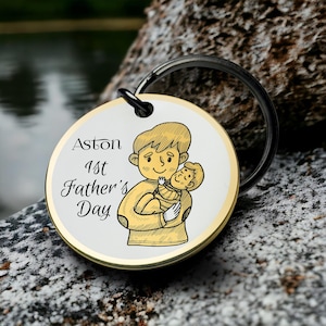 Llavero para el primer día del padre, regalo para papá y bebé, llavero personalizado para nuevos padres, regalo sentimental para papá, el mejor regalo para el día de San Valentín para él