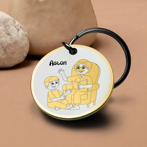 Portachiavi per nonno e nipote, portachiavi con amore per la famiglia, regalo ricordo personalizzato con incisione per il legame con il nipote, il miglior regalo di San Valentino per lui