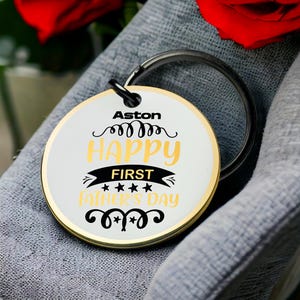 Llavero con globo para el primer día del padre, recuerdo personalizado para papá, regalo personalizado, llavero de celebración de recuerdos familiares, el mejor regalo para el día de San Valentín para él