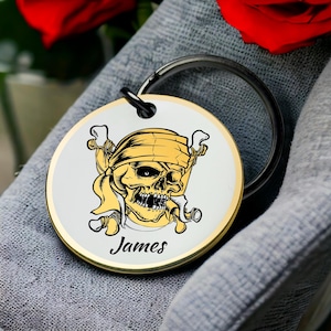 Piraat schedel sleutelhanger gotisch avontuur cadeau aangepaste aandenken donkere esthetische zee krijger symbool sleutelhanger charme beste Valentijnsdag cadeau voor hem