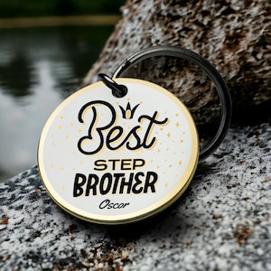 Porte-clés meilleur demi-frère de tous les temps, breloque sentimentale, cadeau unique parfait, spécial pour un lien d'amour familial, porte-clés Meilleur cadeau de Saint-Valentin pour lui