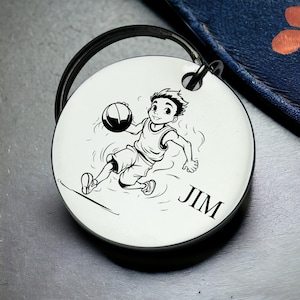 Llavero de jugador de baloncesto, regalo con letras grabadas, regalo único para niños, regalo de fecha en que nos conocimos, el mejor regalo para papá, el mejor regalo para padre adoptivo