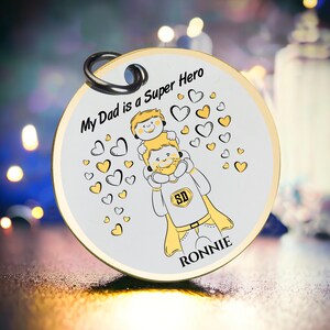 Chaveiro de super pai, chaveiro de agradecimento a um herói, presente atencioso, lembrança de pai, presente sentimental personalizado, o melhor presente de dia dos namorados para ele