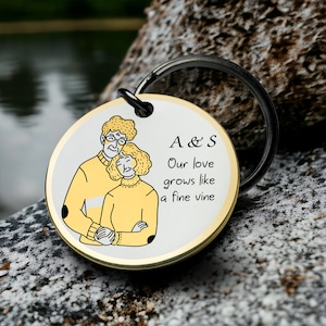 Romantisches Paar Schlüsselbund Unsere Liebe wächst wie ein feiner Rebstock Personalisiertes Andenken Perfekter Jahrestag Schlüsselring Bestes Valentinstagsgeschenk für ihn