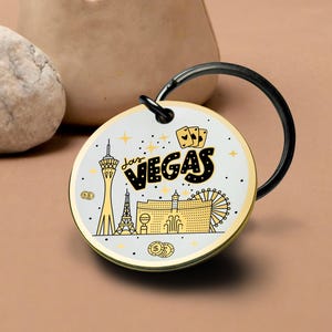 Las Vegas-sleutelhanger Casino Skyline Sleutelhanger Reiscadeau Schilderachtig Stedelijk Vakantie Souvenir Oriëntatiepunt Romantisch cadeau Beste valentijnsdagcadeau voor hem
