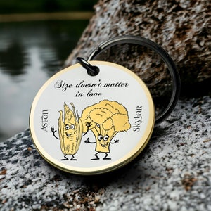 Aangepaste sleutelhanger maïs en broccoli jubileum token gepersonaliseerde romantische liefde geheugen cadeau sleutelhanger beste Valentijnsdag cadeau voor hem