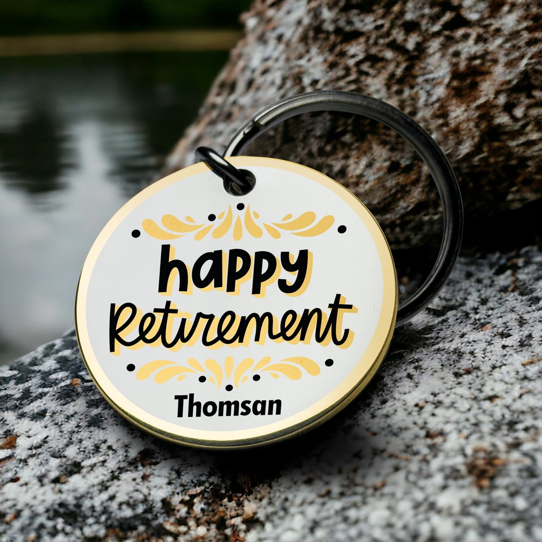 Happy Retirement Keychain Personalized Gift for Retirees Unique Keyring ...