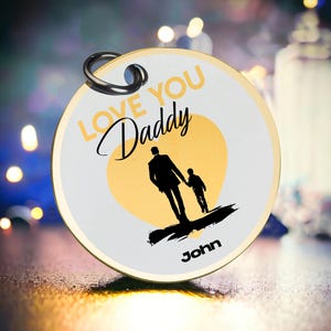 Llavero de amor para papá, llavero de agradecimiento para el padre, regalo de vínculo familiar, recuerdo para papá, regalo sentimental, regalo personalizado, el mejor regalo de San Valentín para él.