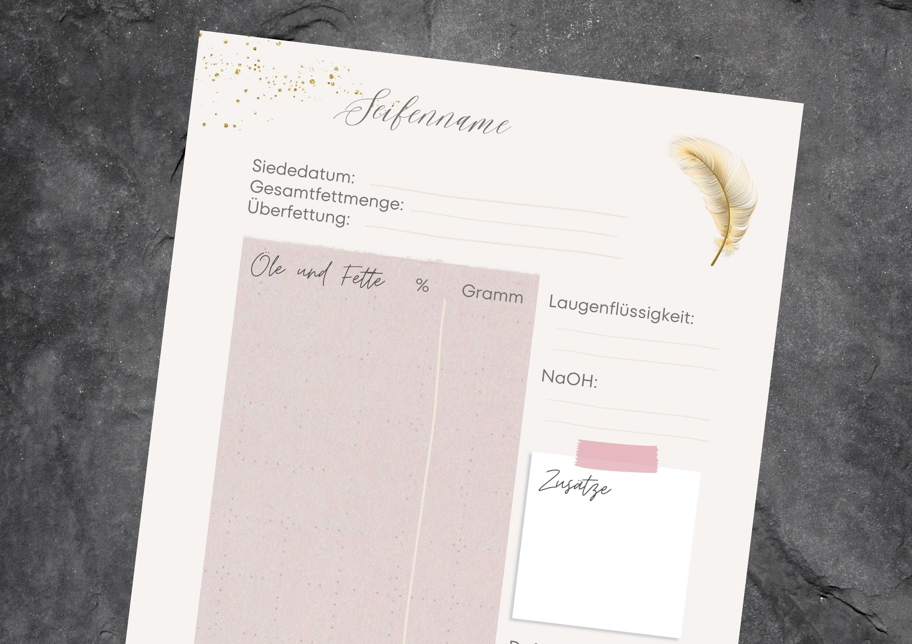 Printable Soap Recipe Template - Etsy