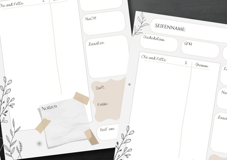 Printable Soap Recipe Template - Etsy
