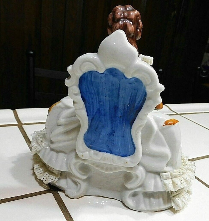 Antique DRESDEN LACE Statue Porcelain Figure 61/2 Tall Etsy