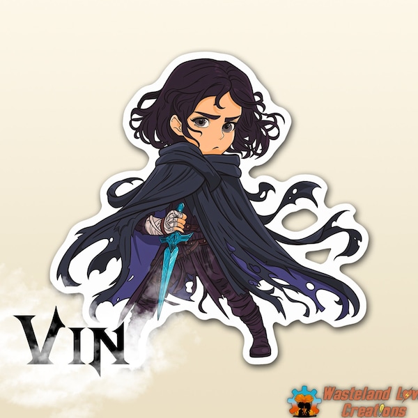 Vin Mistborn Sticker Decal for Car Laptop Phone Tumbler Water Bottle Notebook Journal Sticker Decal Gift for Mistborn Brandon Sanderson Fan