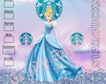 Starbucks Cinderella Tumbler Wrap PNG (Digital File Only)