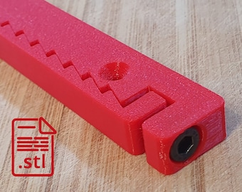 Barra de inglete ajustable / Corredera 3D imprimible en el lugar, de una sola pieza, con un solo tornillo, simétrica, imperial y métrica