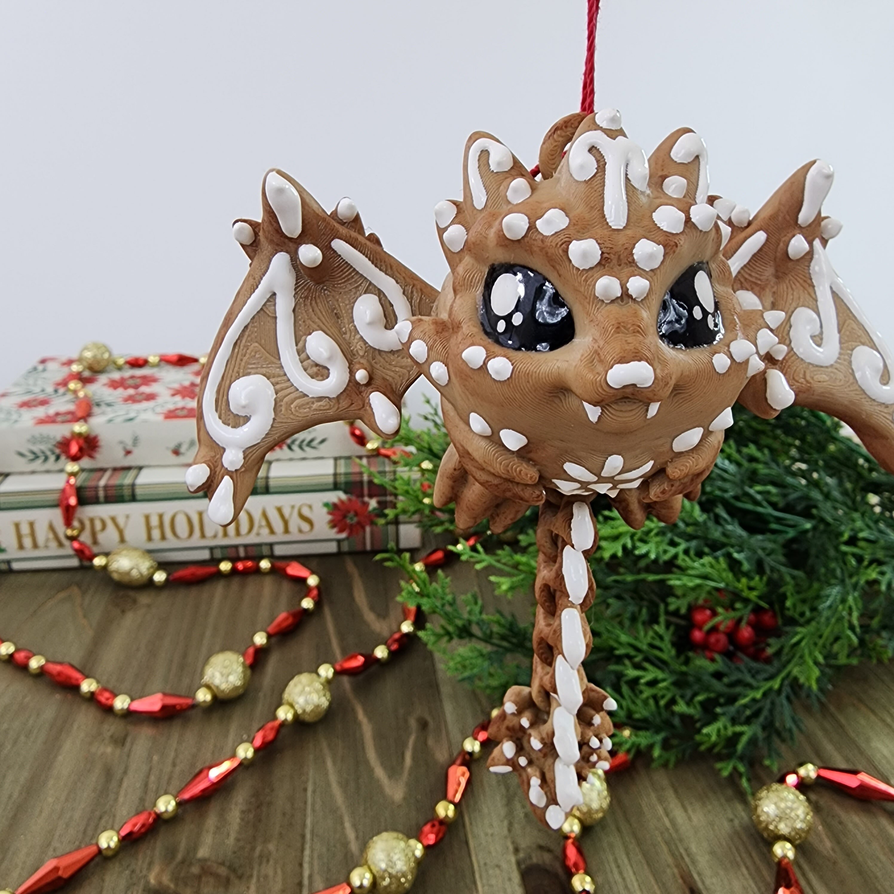 Gingerbread Cookie Dragon Ornament | 3D Printed | Articulated | Holiday ...