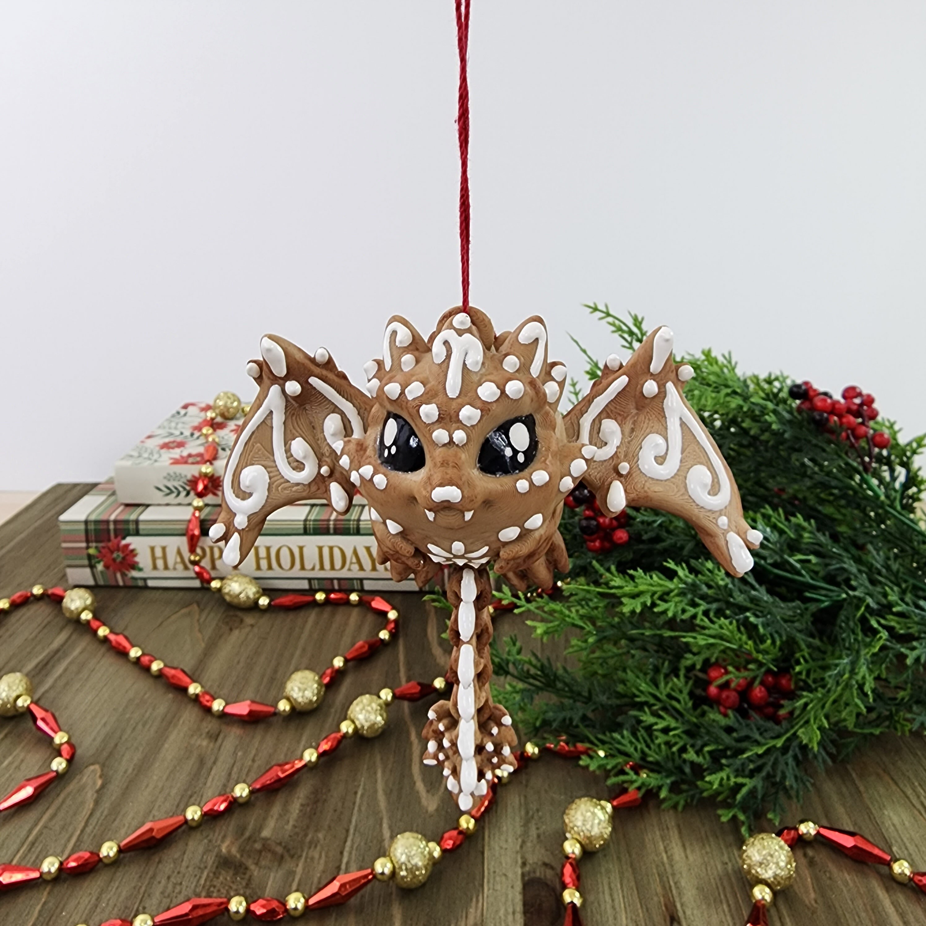 Gingerbread Cookie Dragon Ornament | 3D Printed | Articulated | Holiday ...