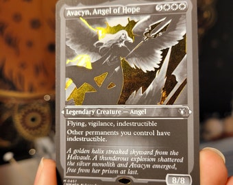 Avacyn, Angel of Hope Custom Commander. Gold foil/matte card.