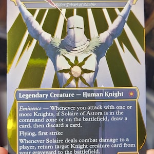Altar de Solaire de Astora de Sidar Jabari de Zhalfir ---- Comandante personalizado. Tarjeta dorada mate.