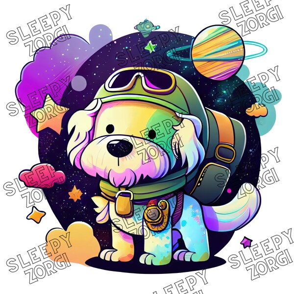 SZ34- Colorful Dog Cartoon PNG Clipart, Dog PNG Sublimation Design per camicie, tazze, bicchiere. Illustrazione del cane, Cute Dog Animal Art Design