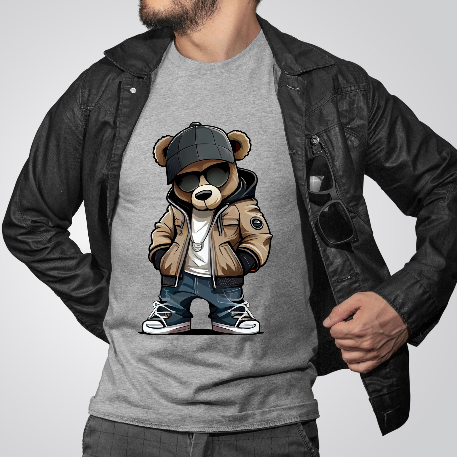 SZ55 Teddy Bear Wearing Streetwear PNG PNG Sublimation - Etsy